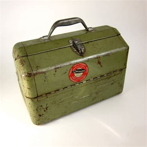 antique metal square tackle boxes|old fashioned tackle box.